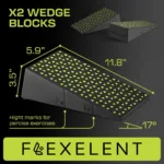 Flexelent squat wedge with detailed dimensions and features